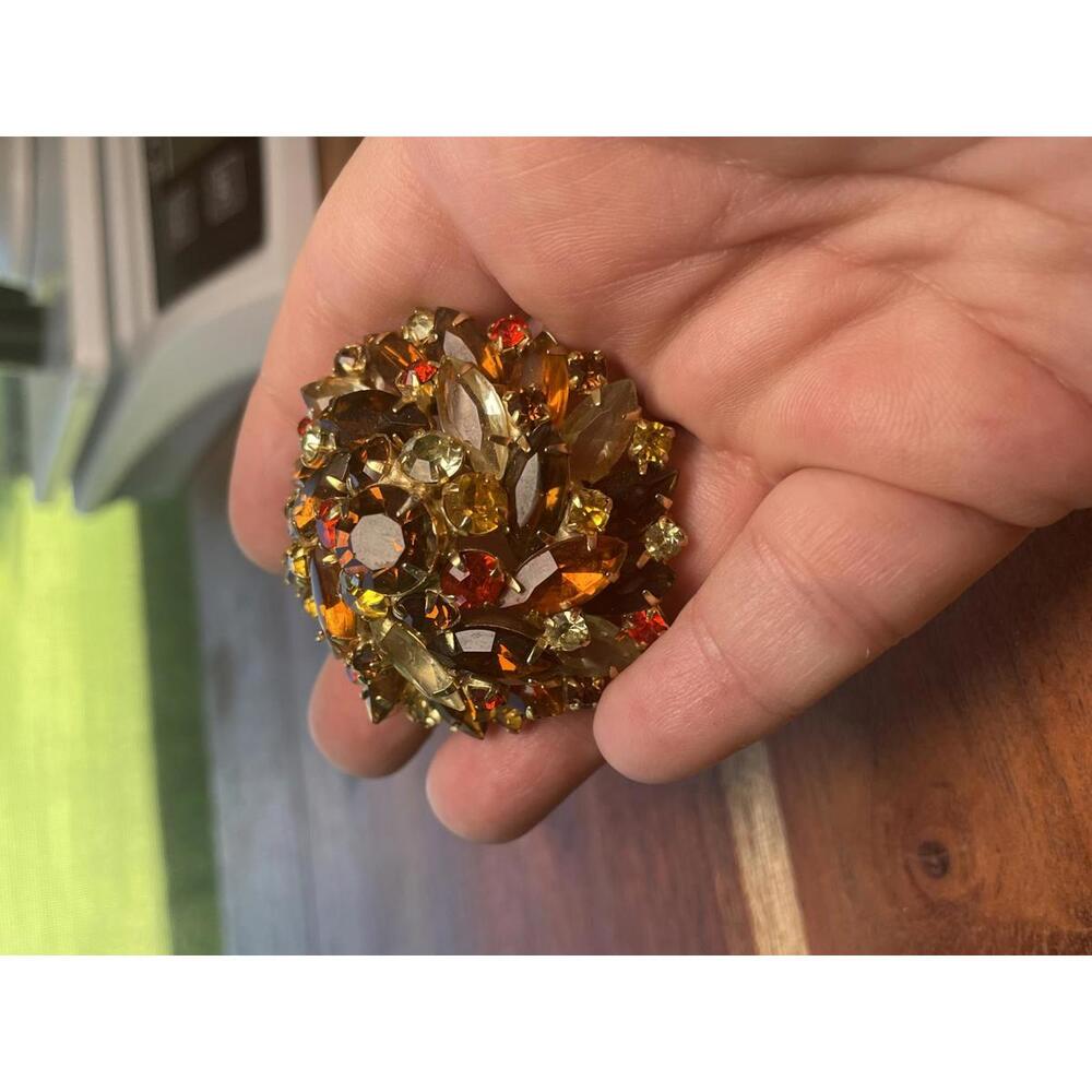 Vintage Juliana D&E Fall Colors Rhinestone Dome Brooch - Picture 5 of 7